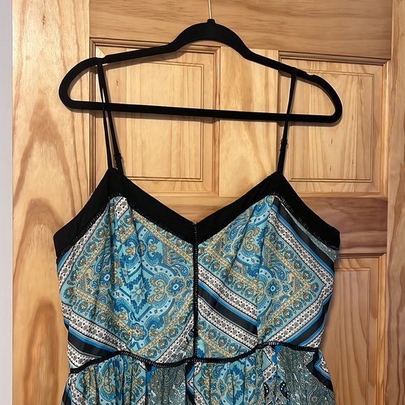 Patterned Maxi Dress with Adjustable Straps - Picture 2 of 4